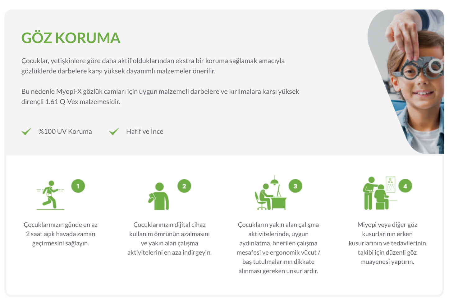 Nowax Miyopi-X Çocuklarda Miyopi Kontrol Camı
