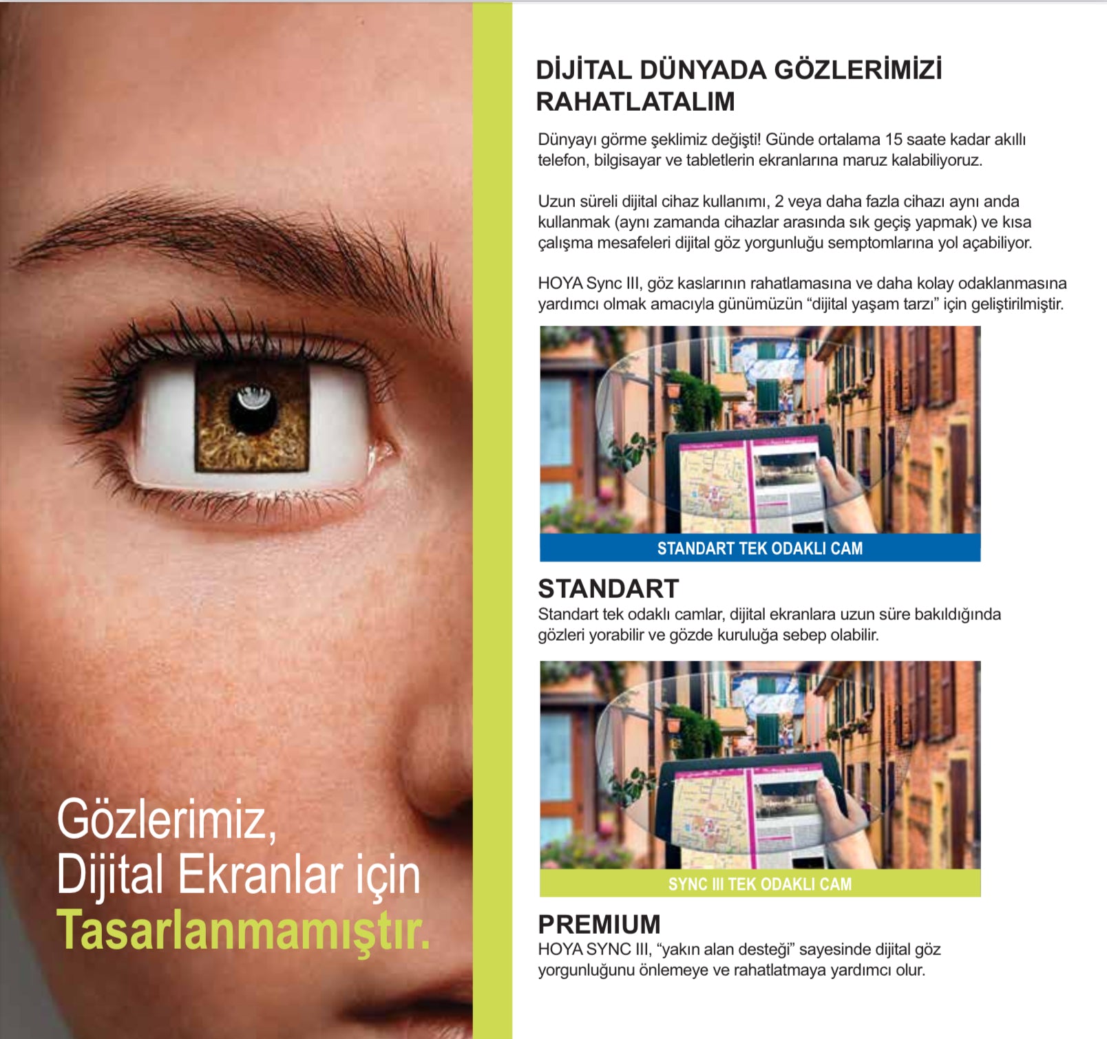 Yuzuページ Hoya SYNC 3 Tek Odaklı Dijital Camlar – Kare Optik