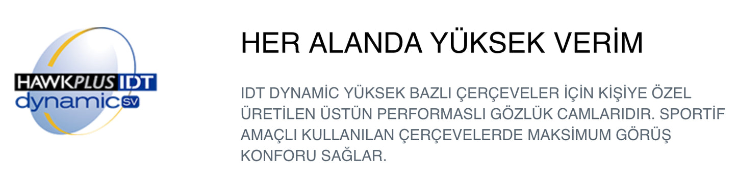 Hawkplus Idt Dynamic Yüksek Bazlı Kişiye Özel Sporcu Camları