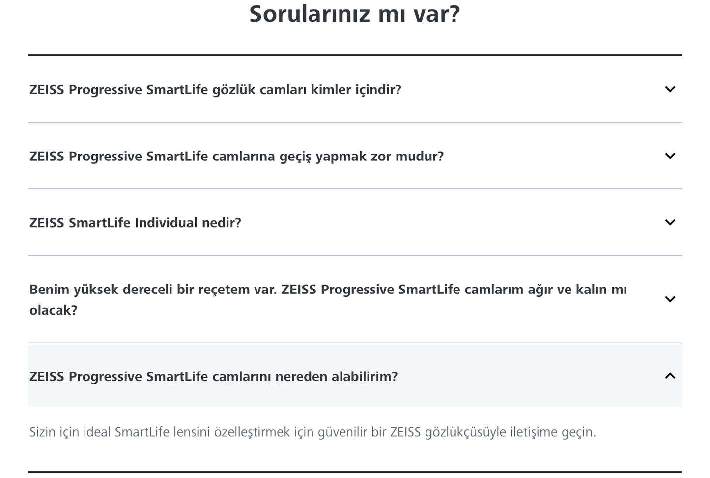 Zeiss SmartLife Progresif Camları