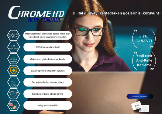 1.56 Chrome HD Blue Control Yeşil Antirefle