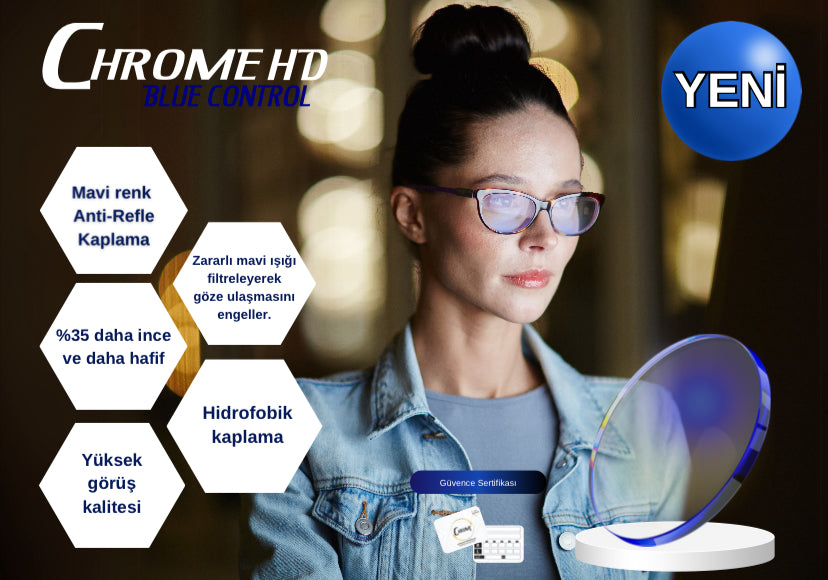 1.56 Chrome HD Blue Control Mavi Antirefle