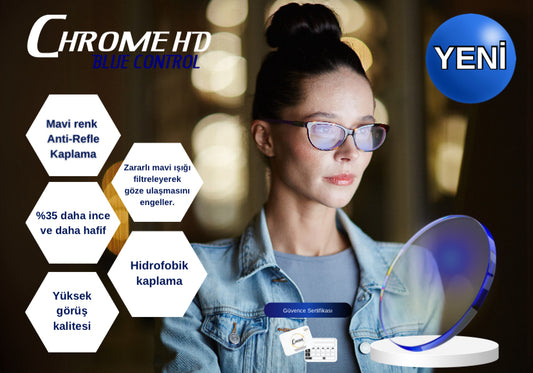 1.56 Chrome HD Blue Control Mavi Antirefle