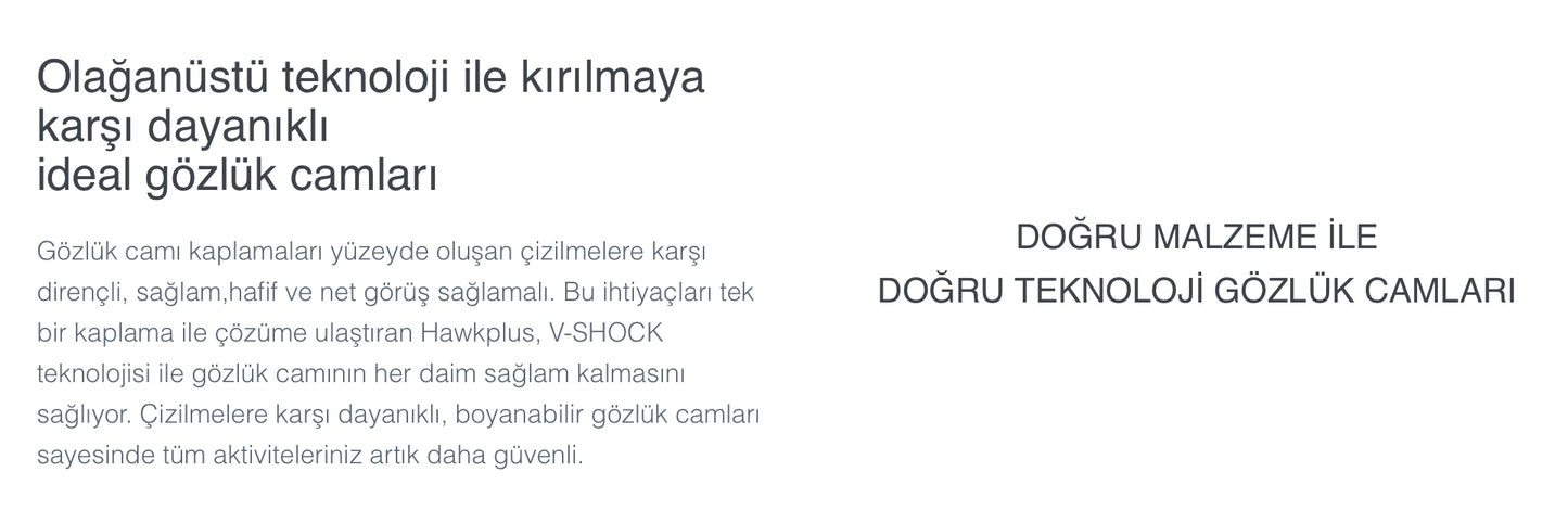 Hawkplus Vshock 40 Kırılmaya Dayanıklı Tek Odaklı Cam