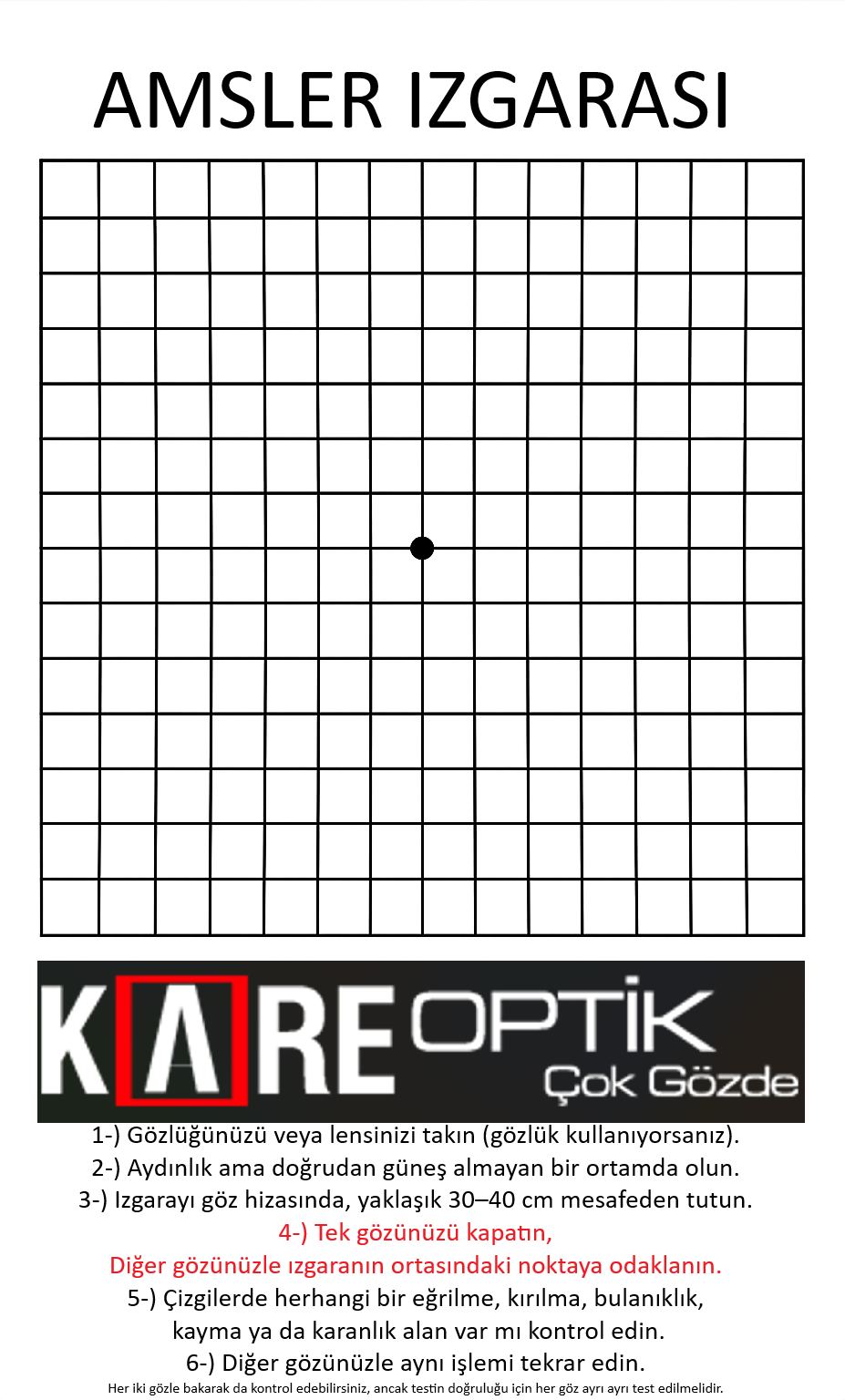 Amsler Grid Izgarası Tanısal Testi Nedir ?