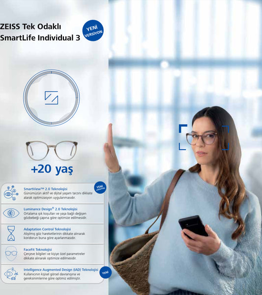 Zeiss SmartLife Individual 3 Akıllı Tek Odaklı Cam