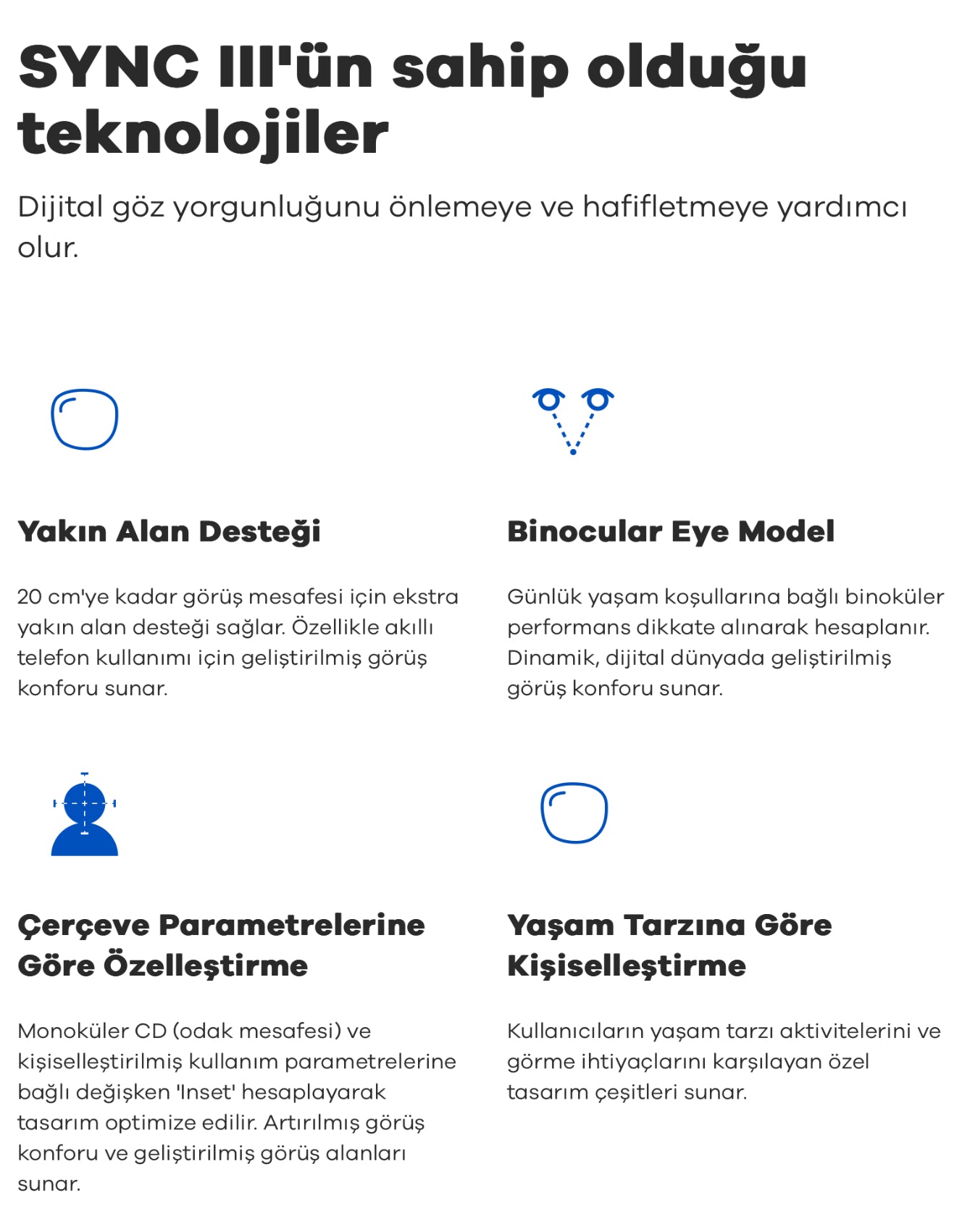 Hoya SYNC 3 Tek Odaklı Dijital Camlar