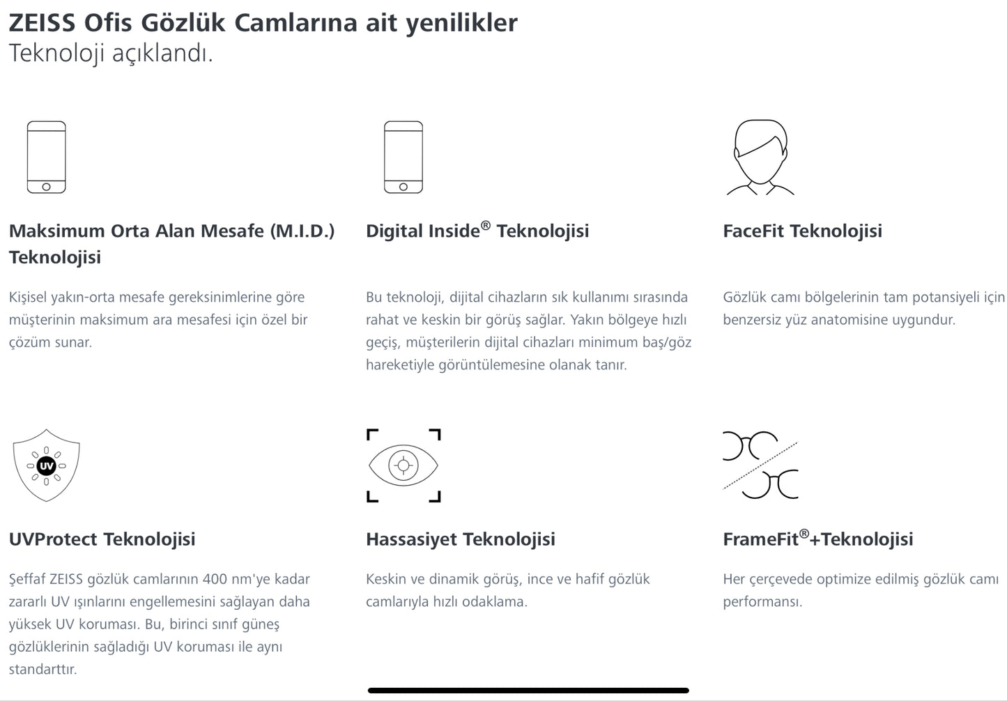 Zeiss OfficeLens Individual Ofis Camı