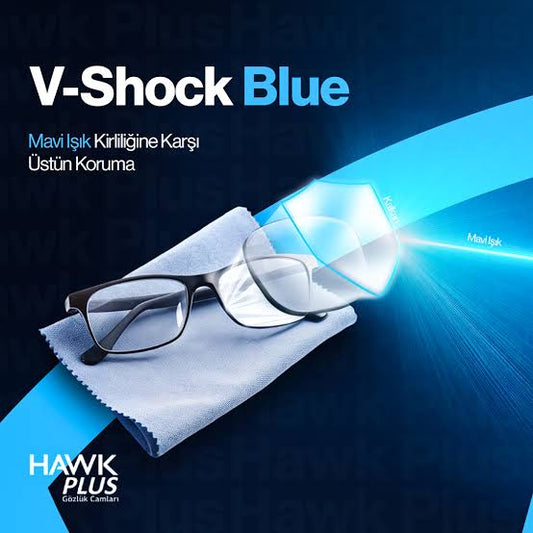 Hawkplus V-shock 40 Blue Mavi Işık Korumalı Kırılmaya Dayanıklı Tek Odaklı Cam