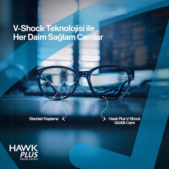 Hawkplus V-shock 40 Blue Mavi Işık Korumalı Kırılmaya Dayanıklı Tek Odaklı Cam
