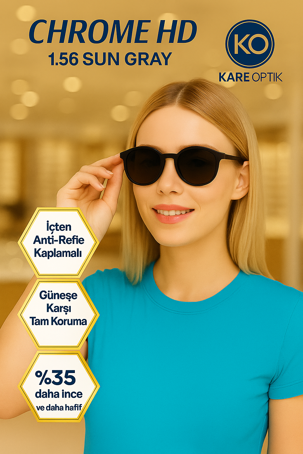 Chrome HD Sun Gray 1.56