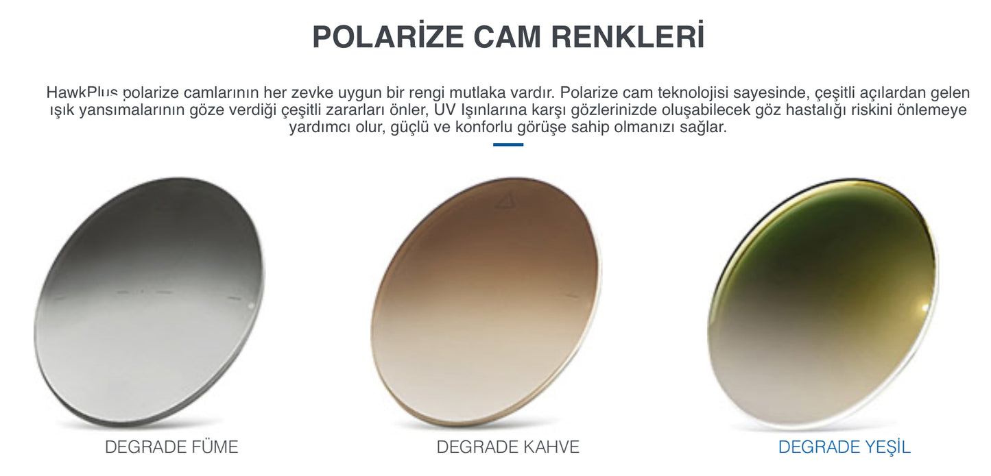 Hawkplus Polarize Tek Odaklı Camlar
