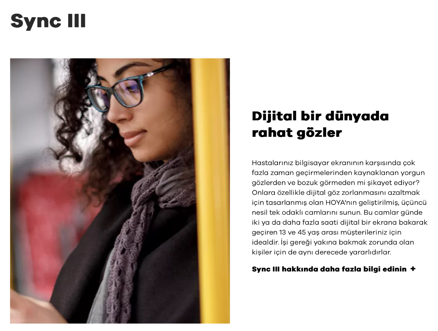 Hoya SYNC 3 Tek Odaklı Dijital Camlar