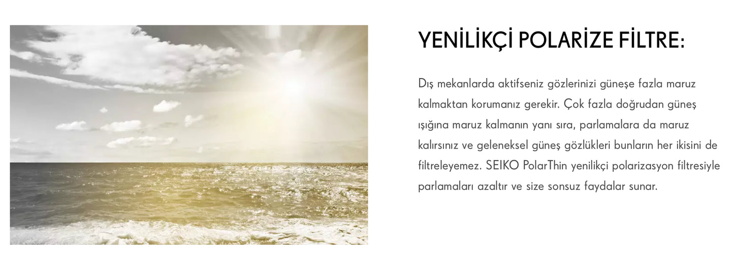 Seiko Polarize Tek Odaklı Özel Üretim Cam