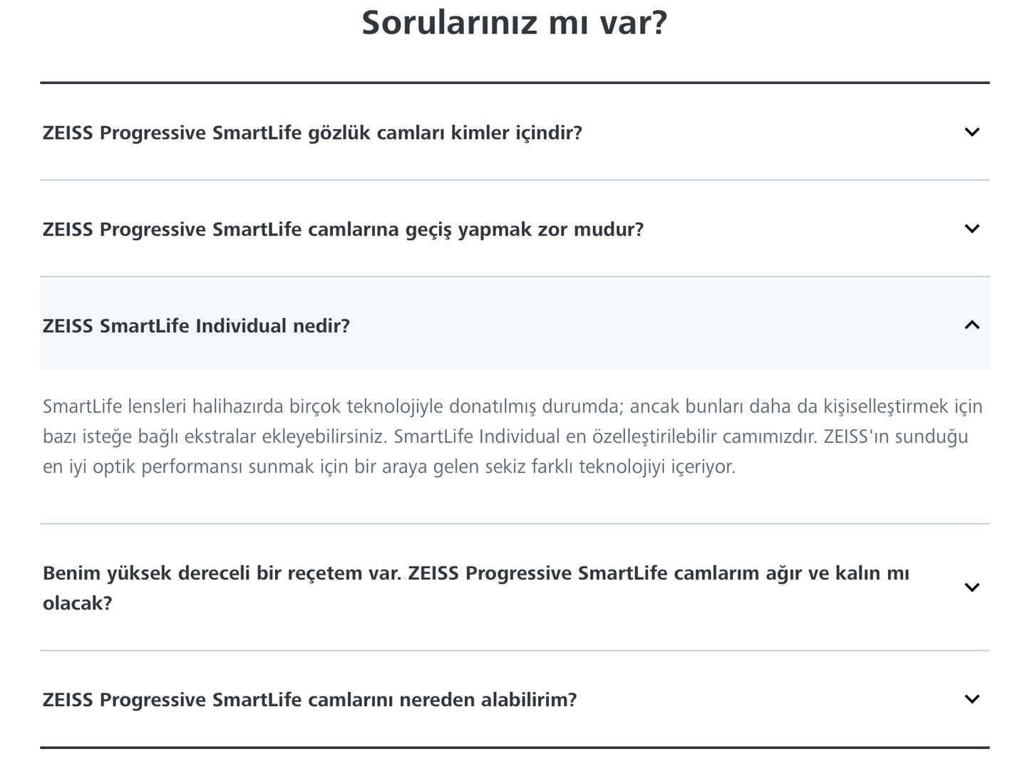 Zeiss SmartLife Progresif Camları