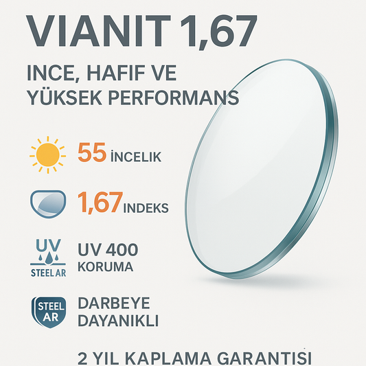 Hawkplus 1.67 Vianit Tek Odaklı Cam