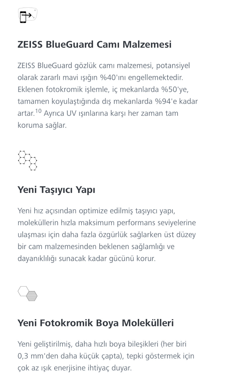 Zeiss 1.50 & 1.60 & 1.67 ClearView™ BlueGuard PhotoFusion X