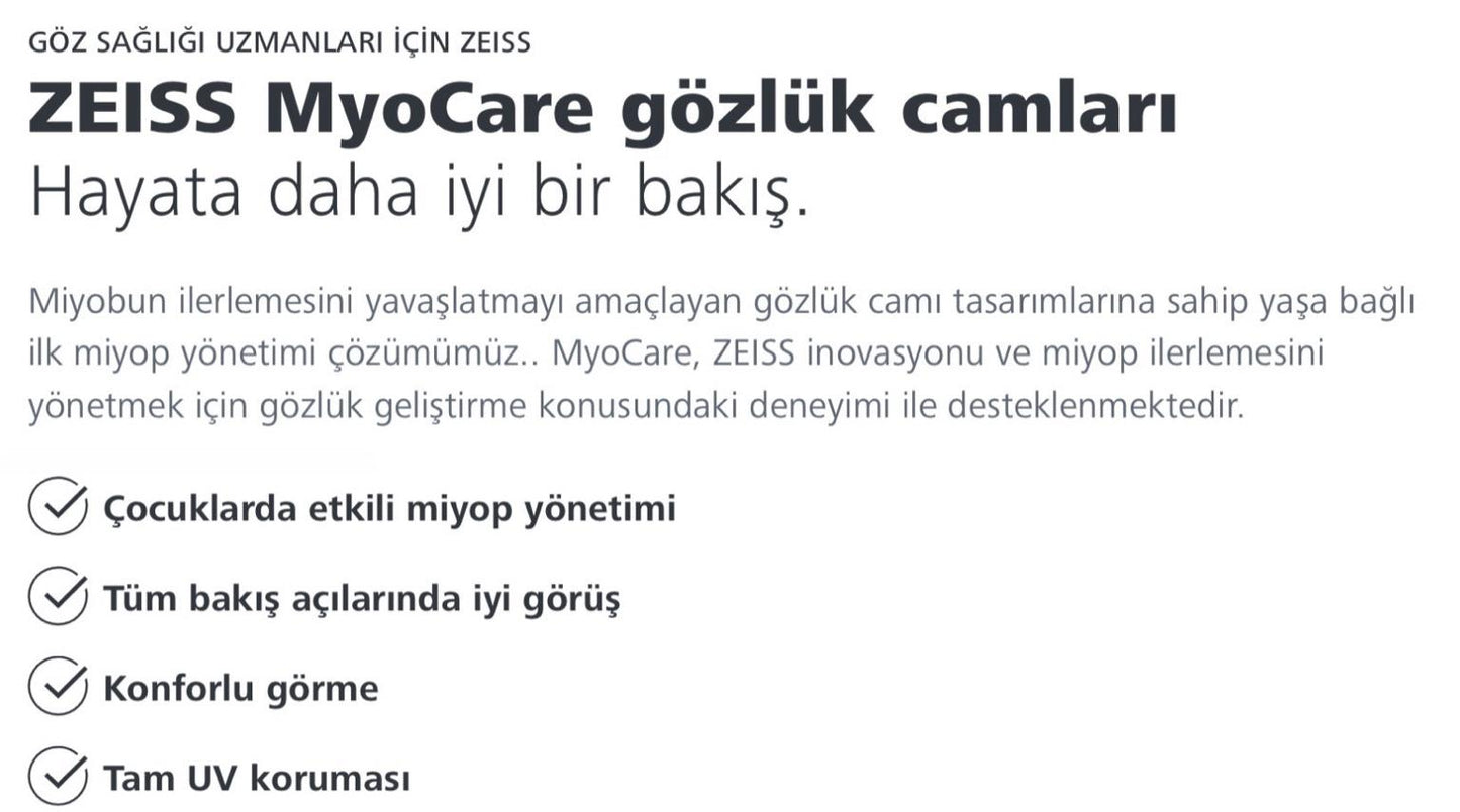 Zeiss MyoCare Çocuklarda Etkili Miyopi Camı