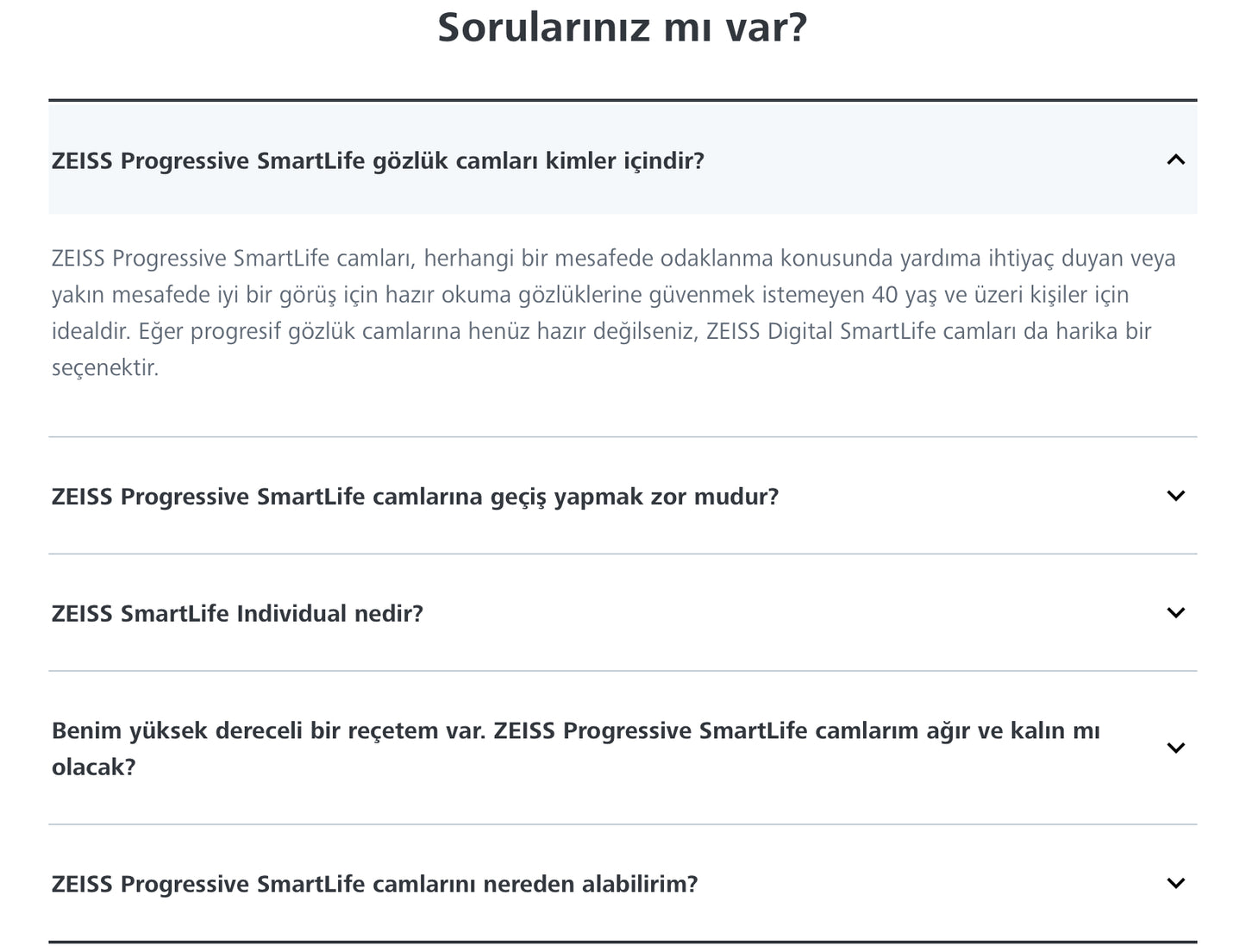 Zeiss SmartLife Progresif Camları