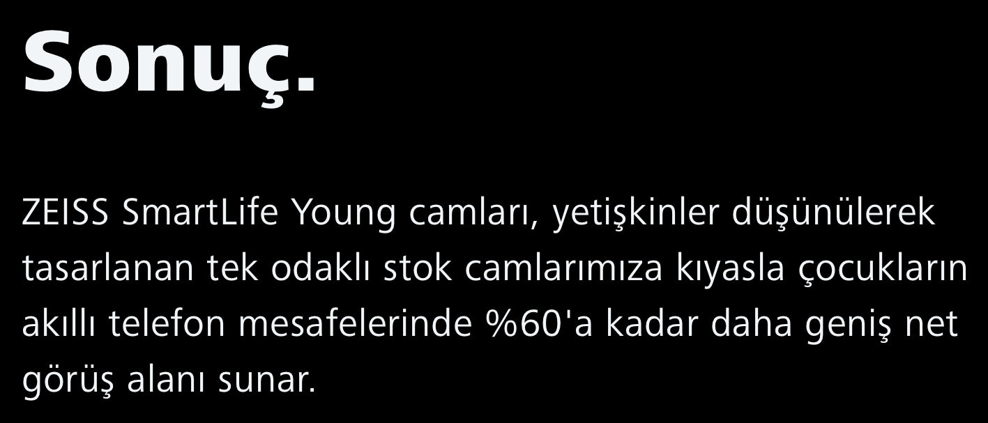 Zeiss SmartLife Young Çocuklar için özel Cam