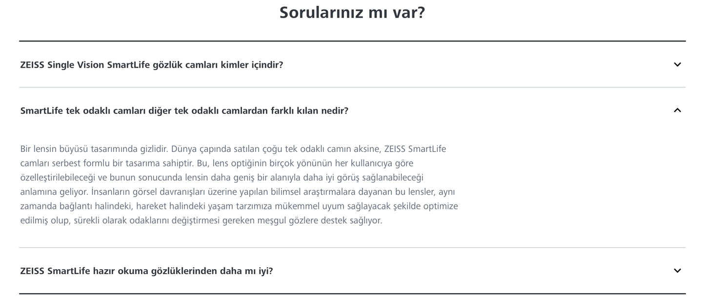 Zeiss SmartLife Individual 3 Akıllı Tek Odaklı Cam