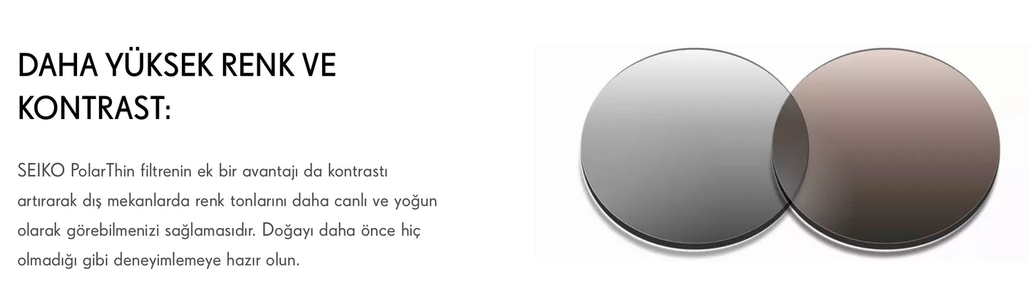 Seiko Polarize Tek Odaklı Özel Üretim Cam
