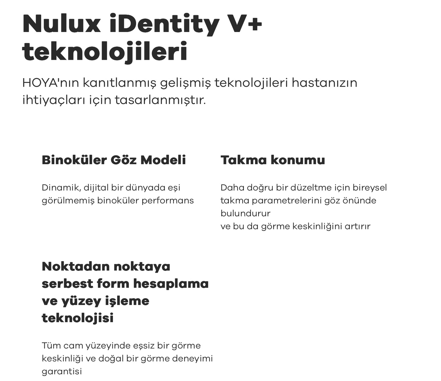 Hoya Nulux İdentity Yurtdışı Stok Camlar