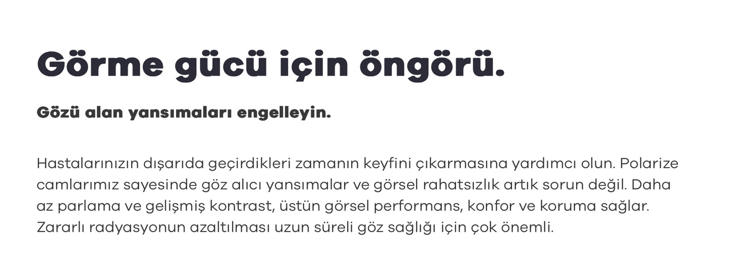 Hoya Polarize Tek Odaklı Özel Üretim Camlar