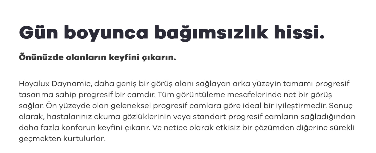 Hoya Daynamic Progresif Camlar