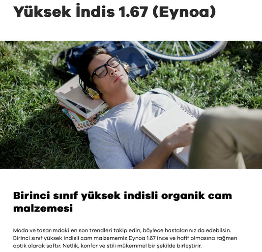 Hoya 1.67 Eynoa Hi-Vision Long Life Stok Cam