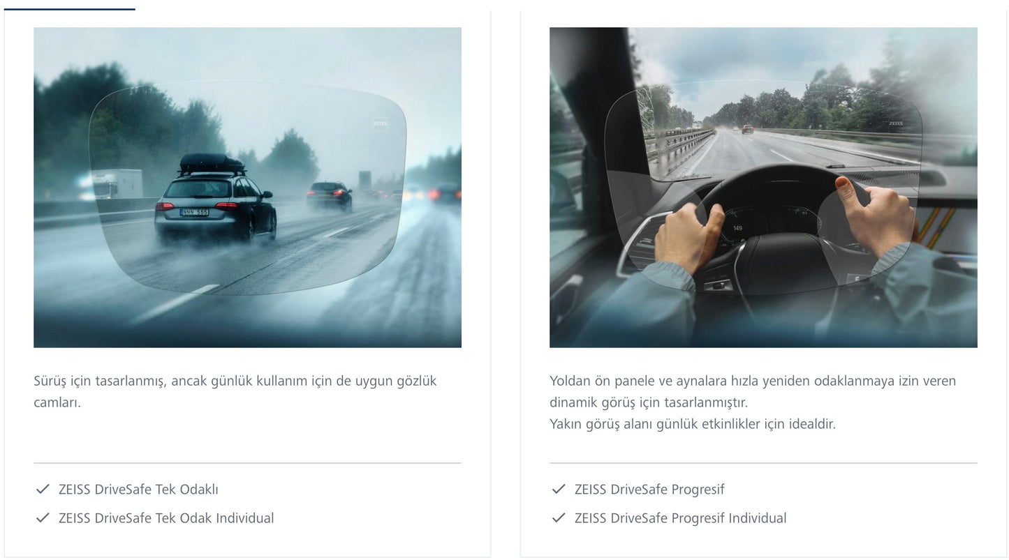 Zeiss DriveSafe Sürücü Camları