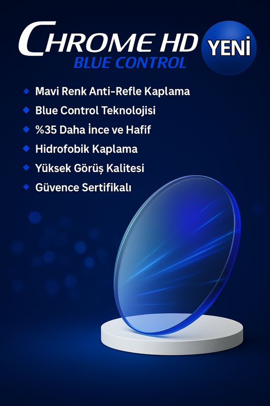 1.56 Chrome HD Blue Control Mavi Antirefle