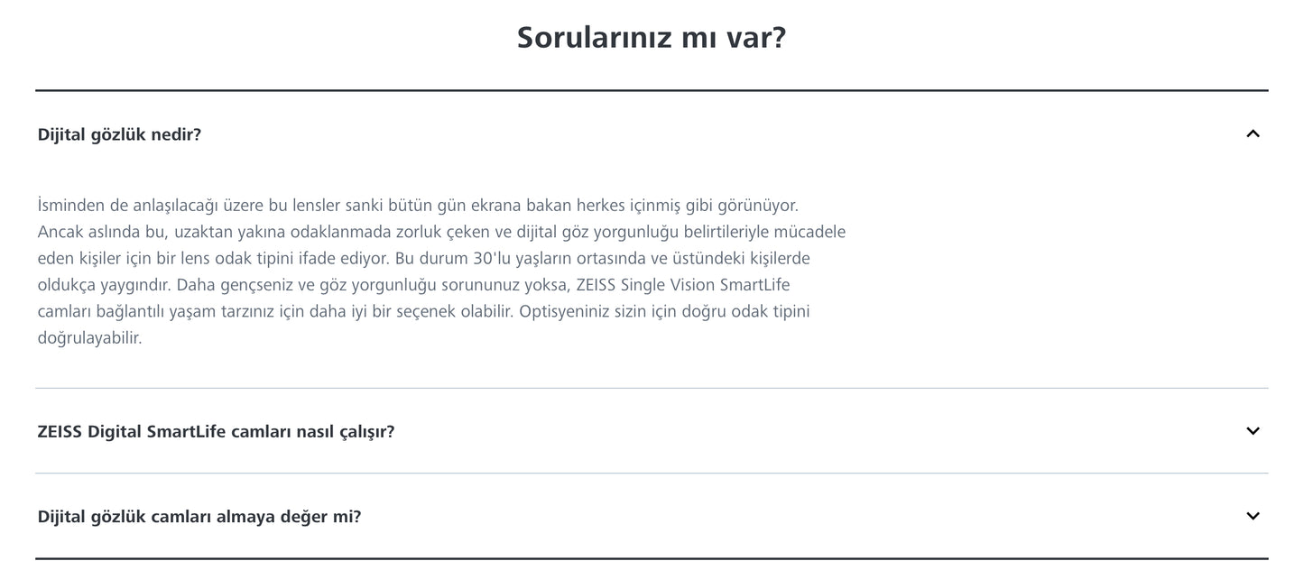 Zeiss Digital Smartlife Tek Odaklı Dijital Cam
