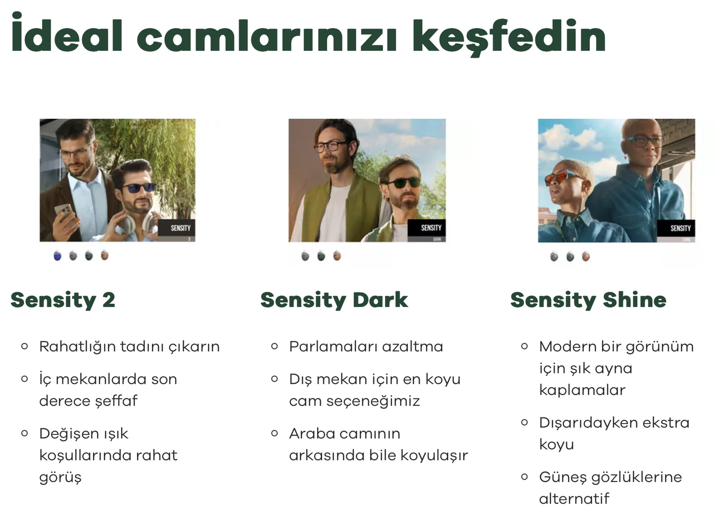 Hoya Sensity & Sensity 2 Tek Odaklı Fotokromik Özel Üretim Camlar