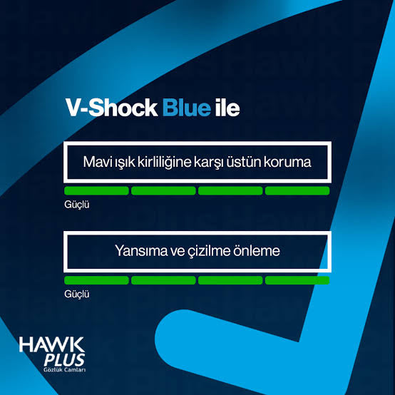 Hawkplus V-shock 40 Blue Mavi Işık Korumalı Kırılmaya Dayanıklı Tek Odaklı Cam