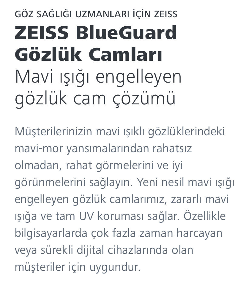 Zeiss 1.56 ClearView™ BlueGuard
