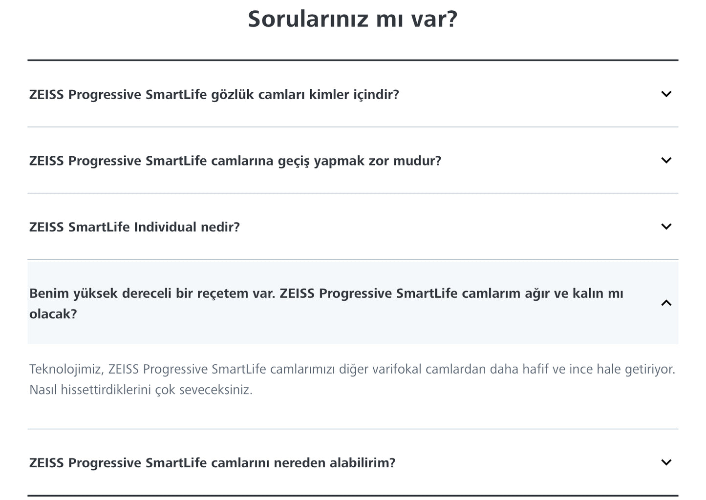 Zeiss SmartLife Progresif Camları