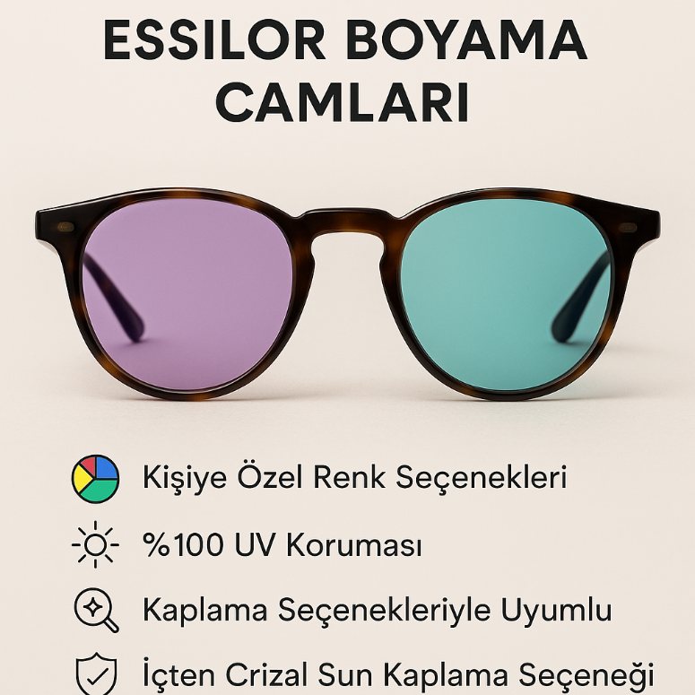 Crizal® UV Boyama Numaralı Güneş Gözlüğü Camları
