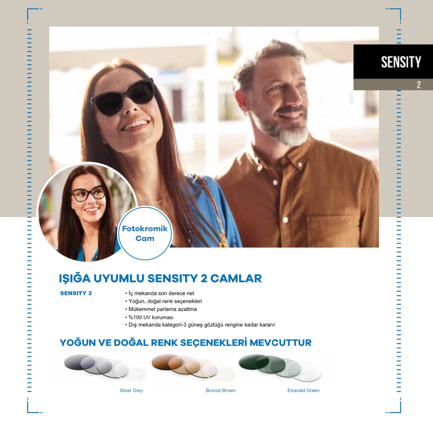 Hoya Sensity & Sensity 2 Tek Odaklı Fotokromik Özel Üretim Camlar