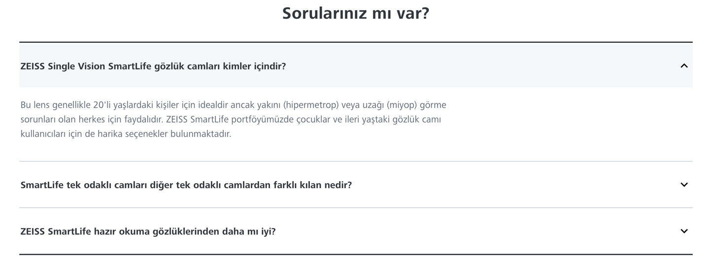 Zeiss SmartLife Individual 3 Akıllı Tek Odaklı Cam