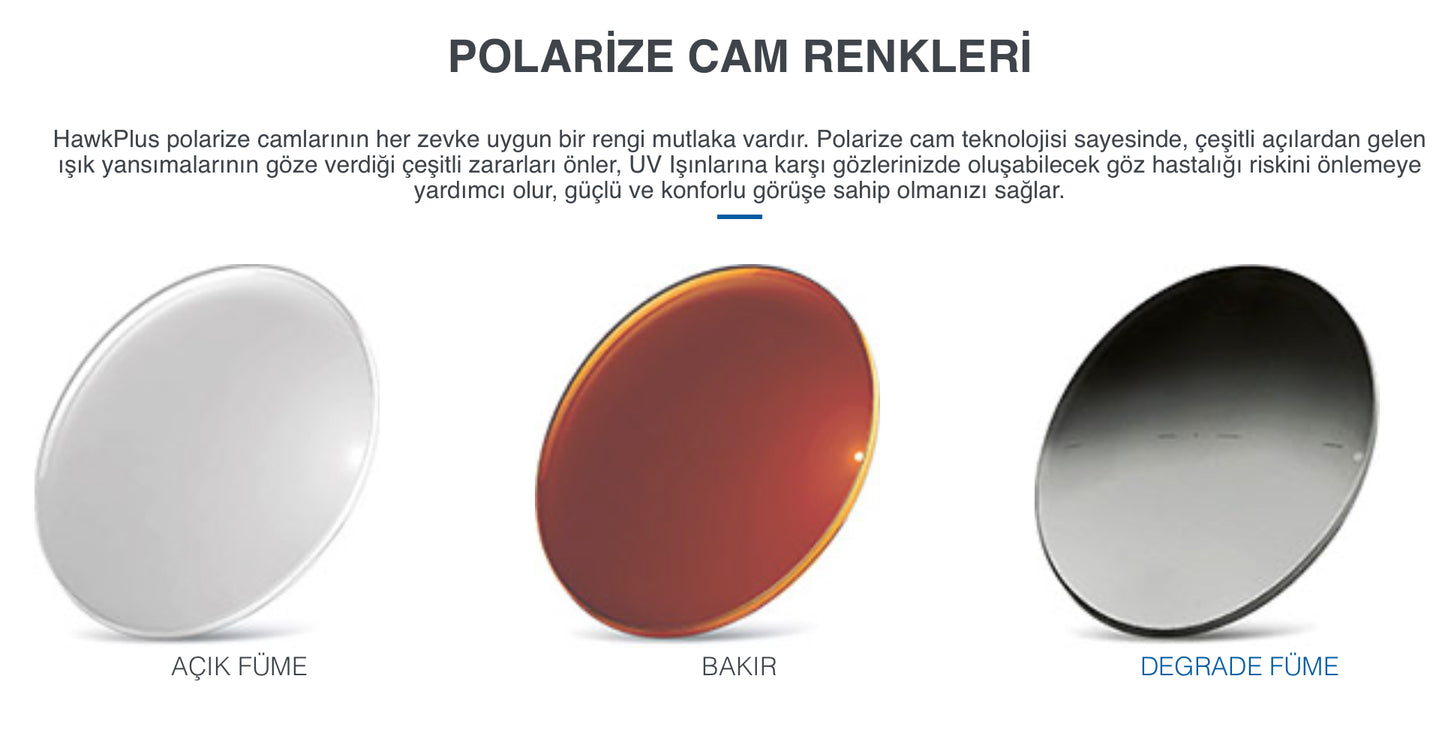 Hawkplus Polarize Tek Odaklı Camlar