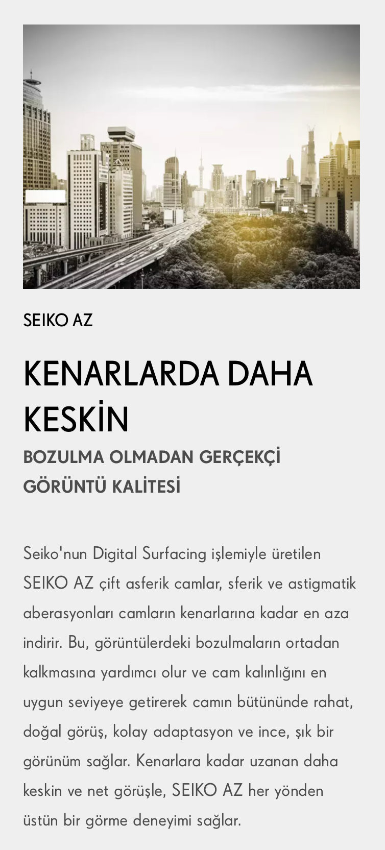 Seiko 1.6 SRC Bi-Asferik Çift yüzey işleme Stok Cam