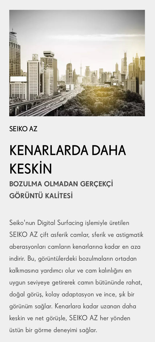 Seiko 1.6 SRC Bi-Asferik Çift yüzey işleme Stok Cam