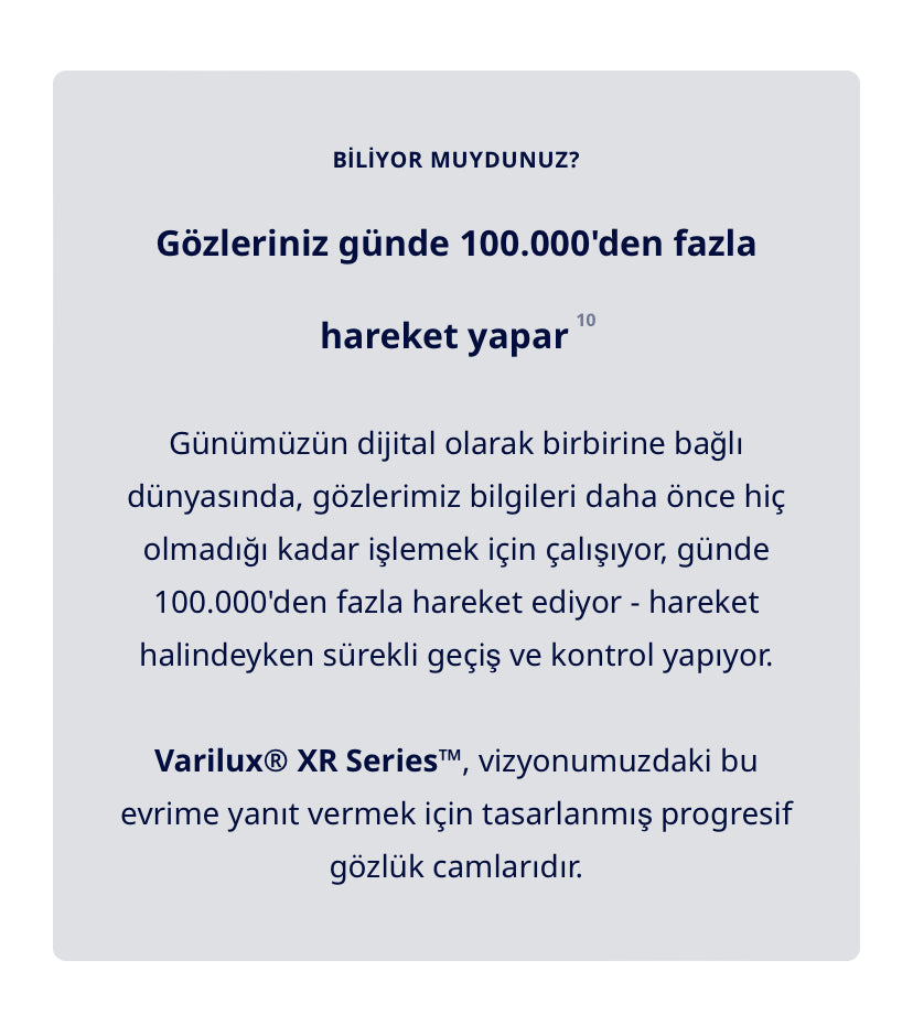 Varilux® XR Serisi™ Progresif Cam