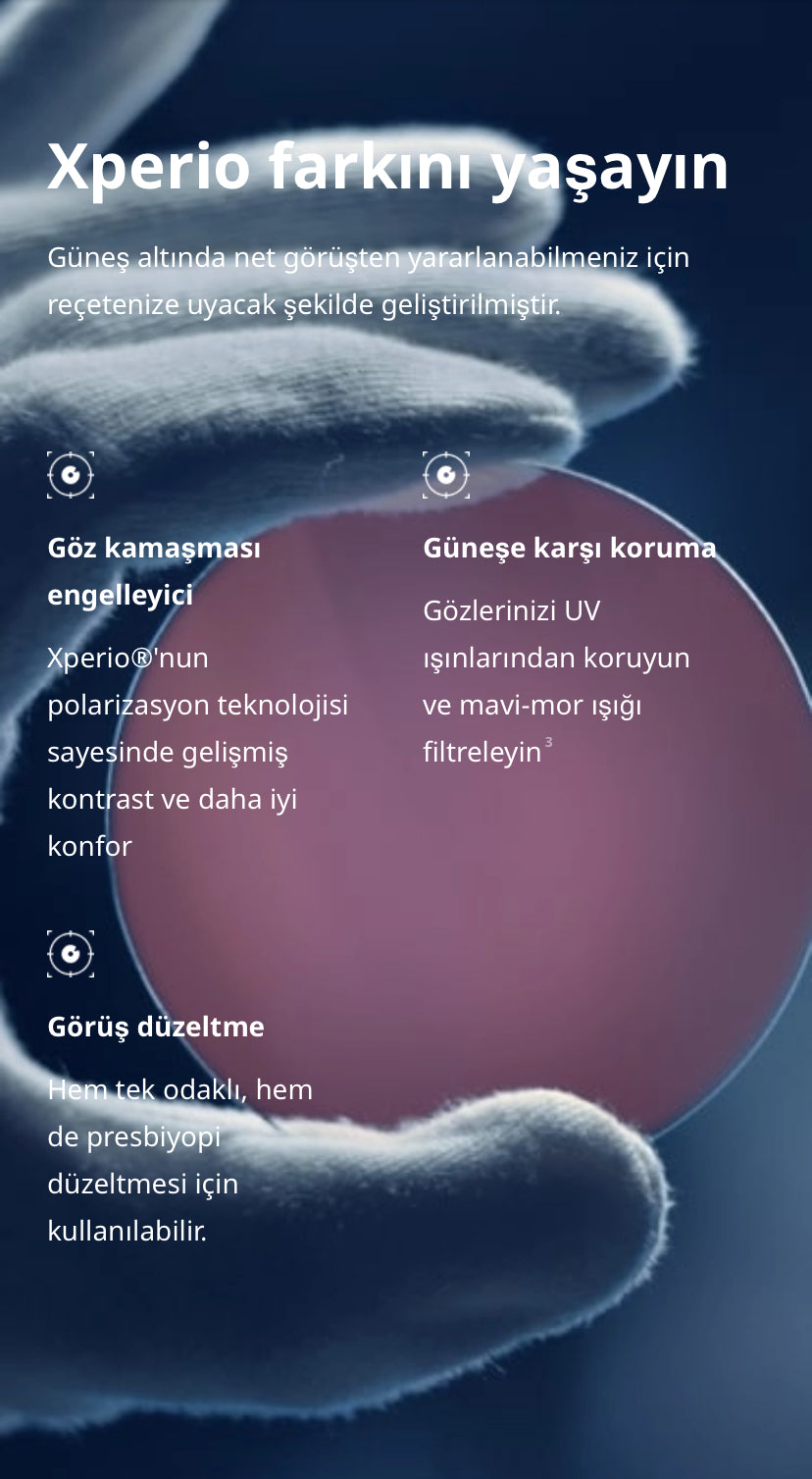 Xperio® Polarize Aynalı Güneş Gözlüğü Camı.