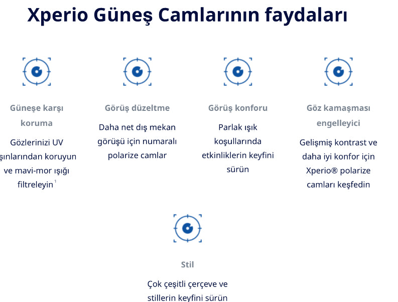 Xperio® Polarize Aynalı Güneş Gözlüğü Camı.