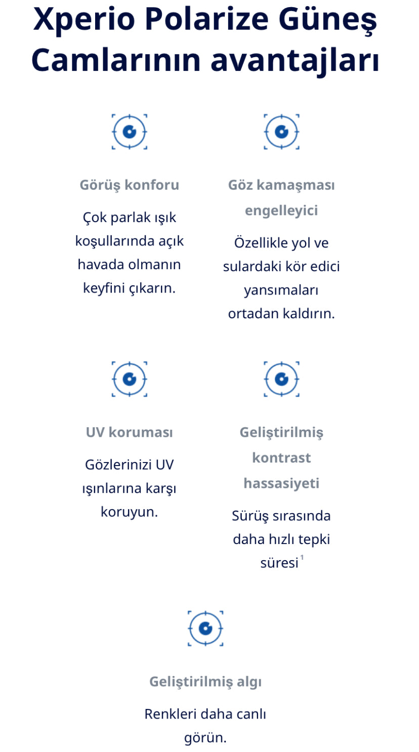 Xperio® Polarize Aynalı Güneş Gözlüğü Camı.
