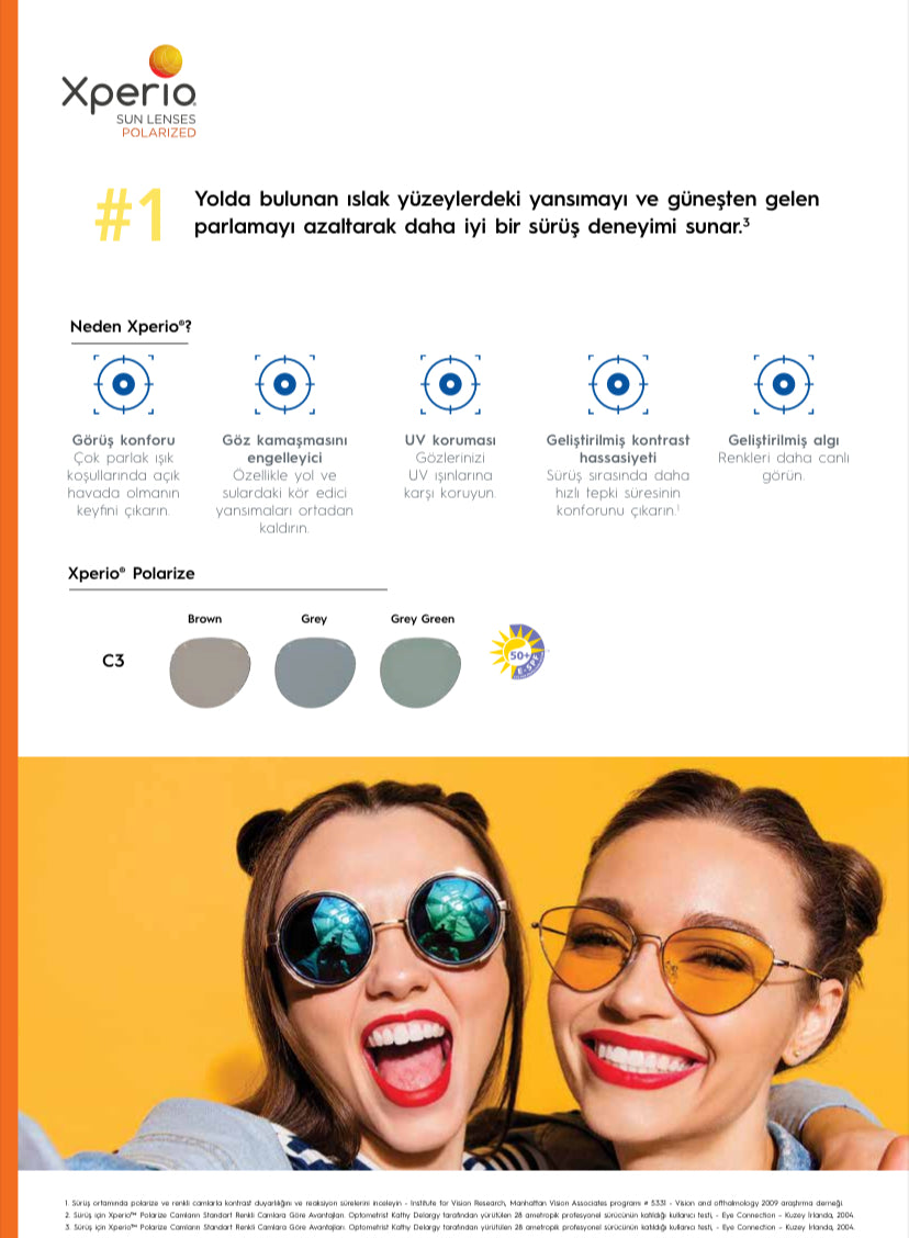 Xperio® Polarize Aynalı Güneş Gözlüğü Camı.