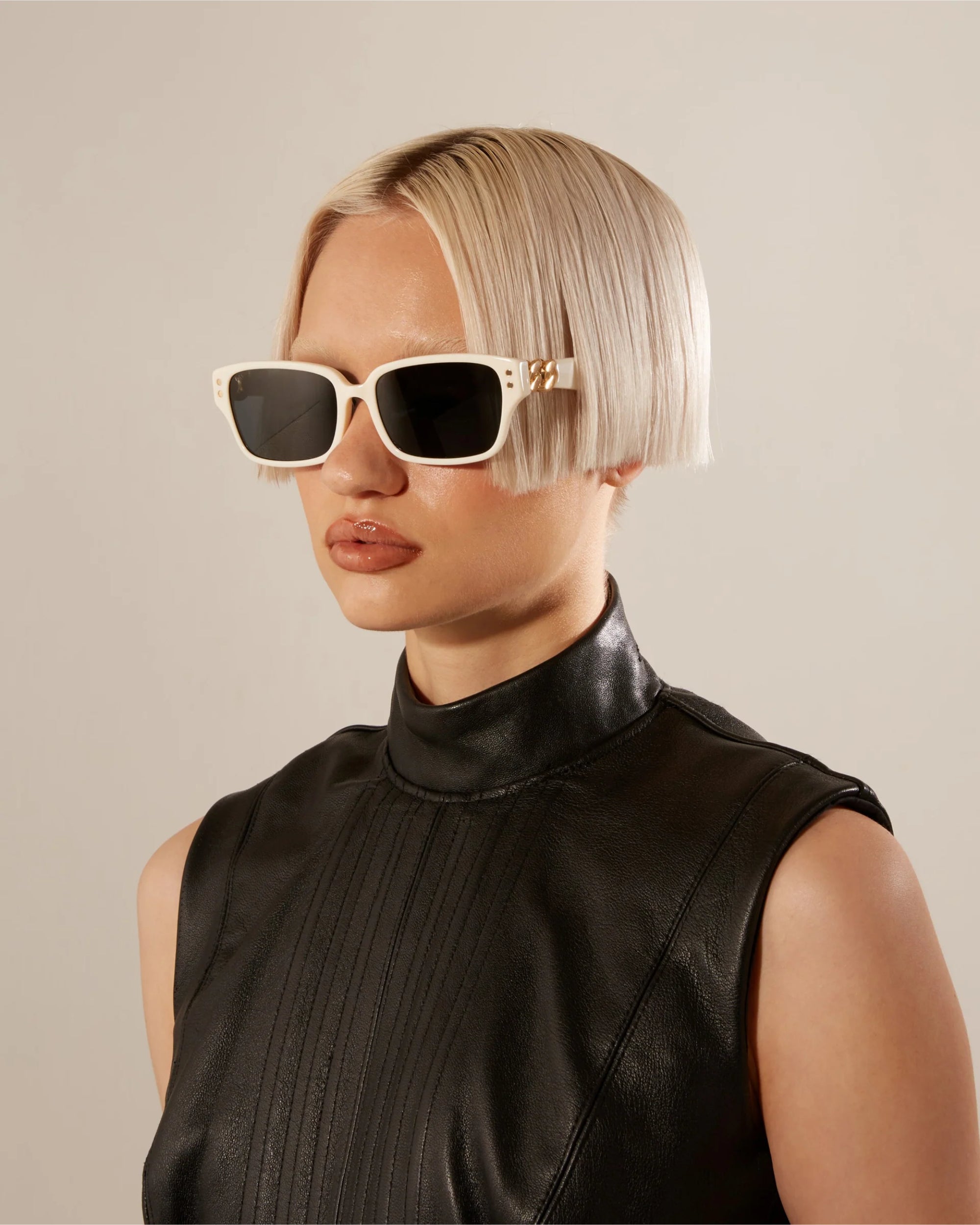 For Art's Sake Zenith ZH4 Beyaz Kadın Güneş Gözlüğü – Kare Optik