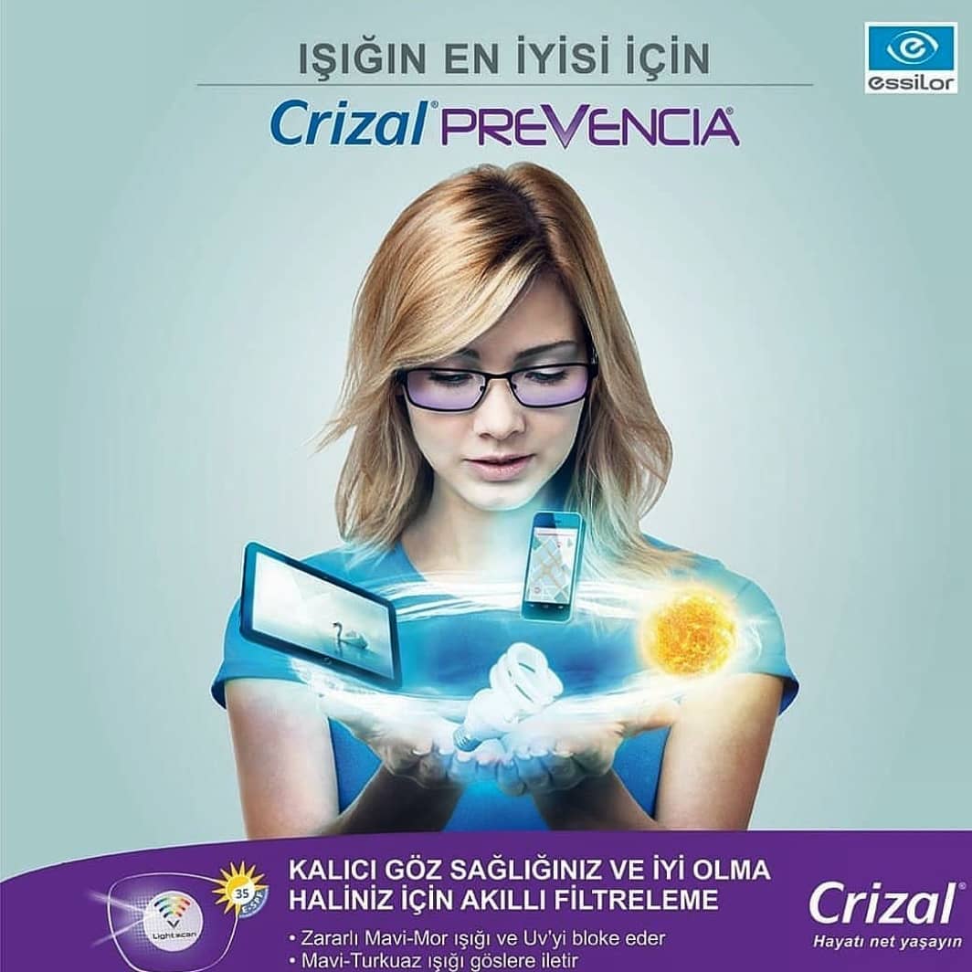 Crizal® Prevencia 1.56 ASP Stok Akıllı Mavi Işık Koruyu Cam